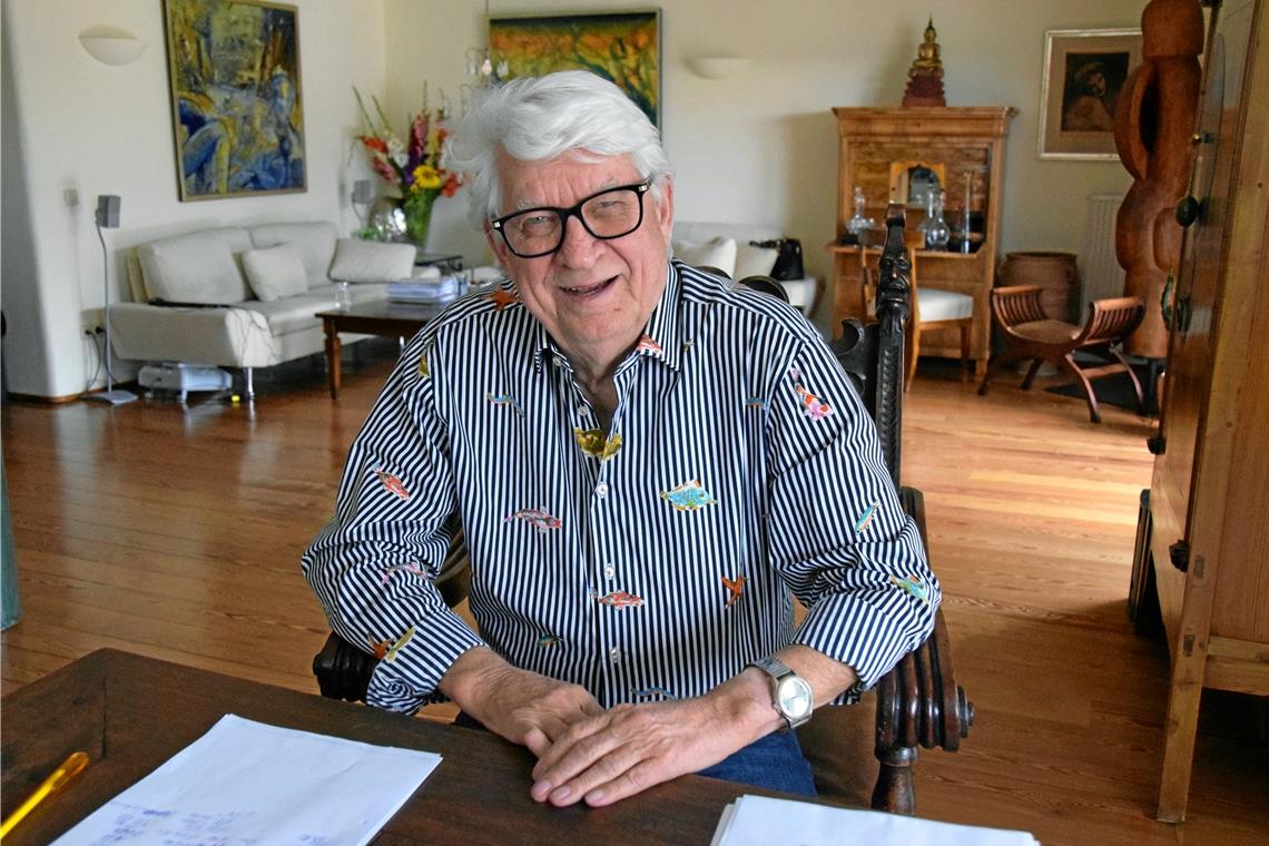 Vom Schlosser zum Mäzen junger Künstler Trotz seiner heuer 80 Jahre bleibt Jürgen Riebesam in seinem Unternehmen aktiv – momentan ist er im Homeoffice. Foto: E. Klaper