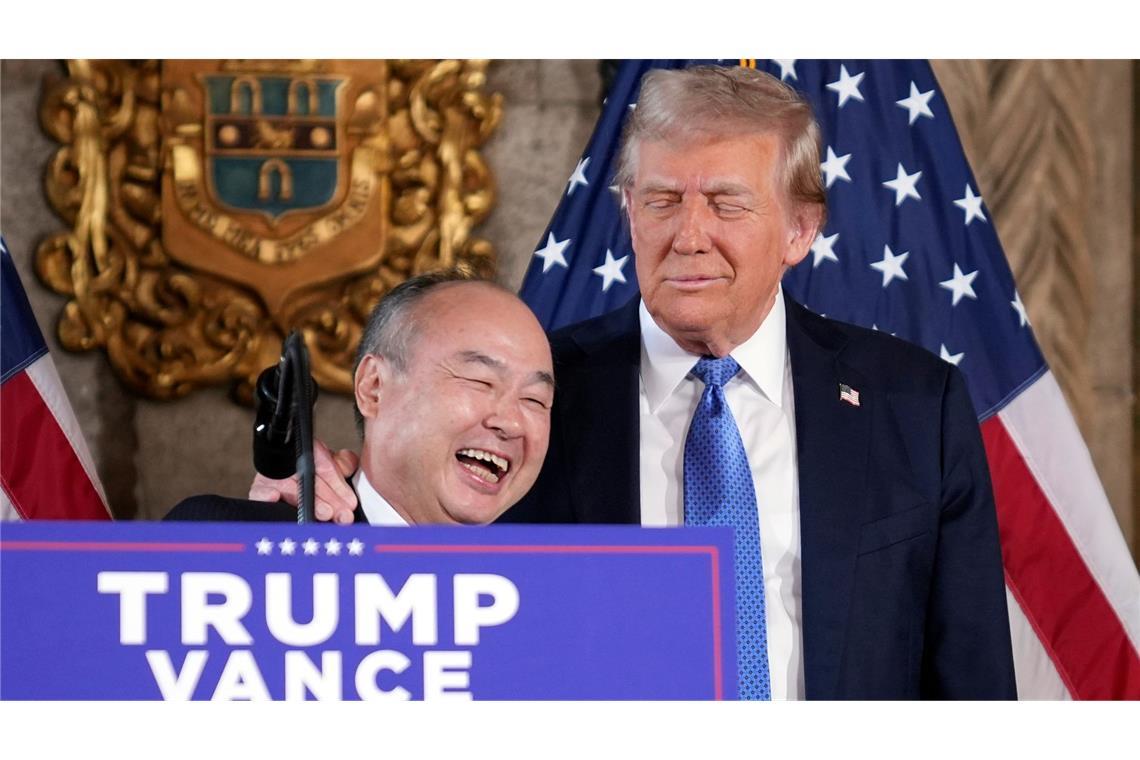 Trump kündigt milliardenschwere Softbank-Investitionen an Trump freut sich über eine "historische Investition".