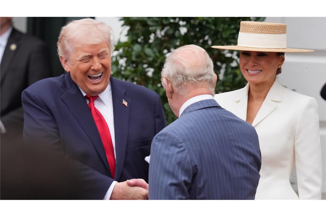 Trump (l.) hob die besondere Verbindung beider Nationen hervor.