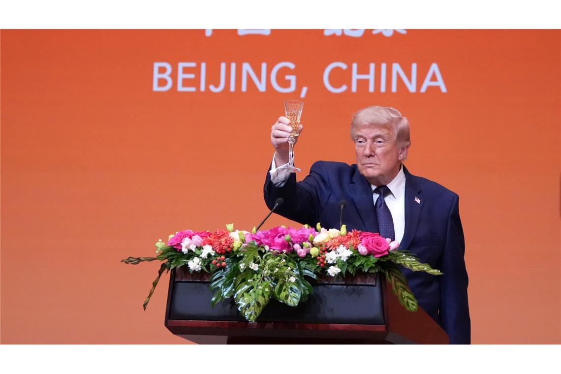 Trump sprach beim Staatsbankett.