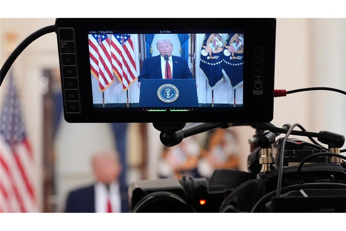 Trump sprach rund zwanzig Minuten zu den Amerikanerinnen und Amerikanern.