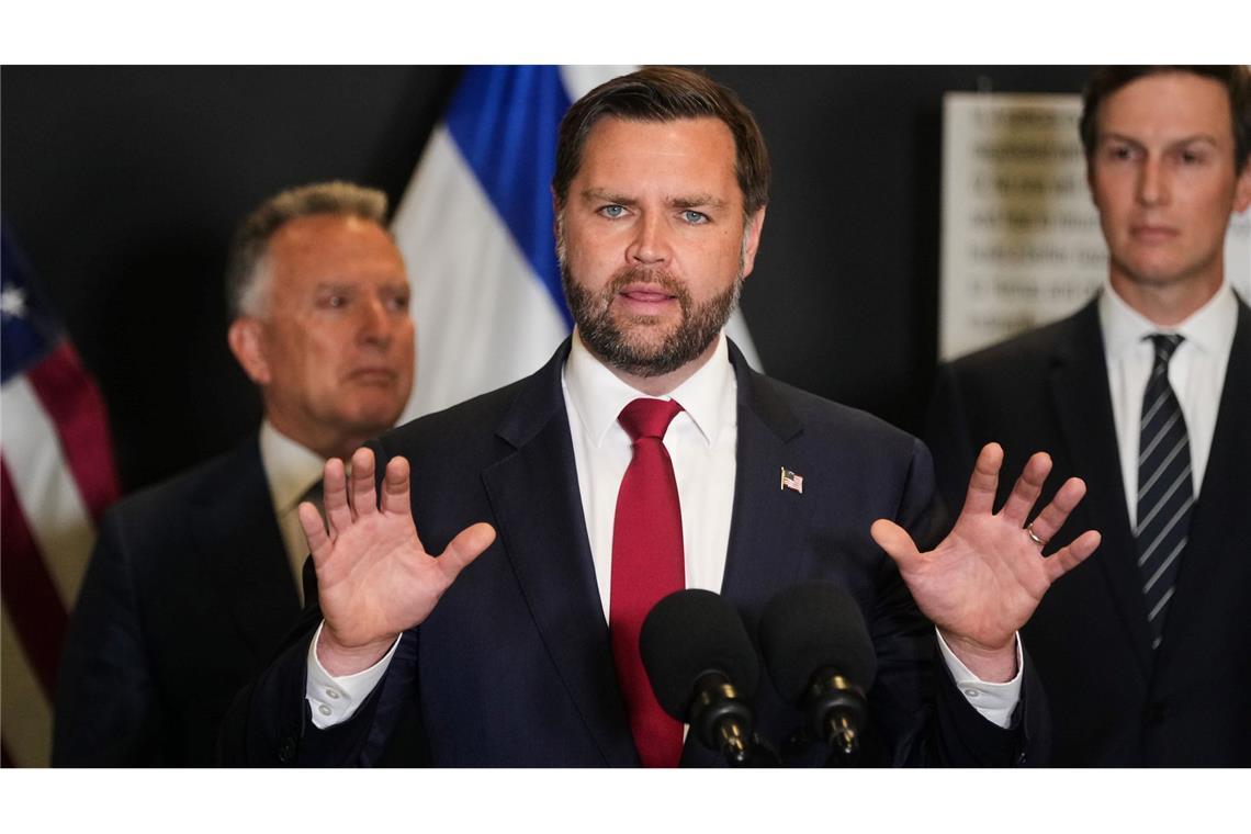 Vance in Israel: Haben die Chance, Historisches zu erreichen Trump-Vize Vance bittet bei der Rückgabe der übrigen Geisel-Leichen um Geduld.