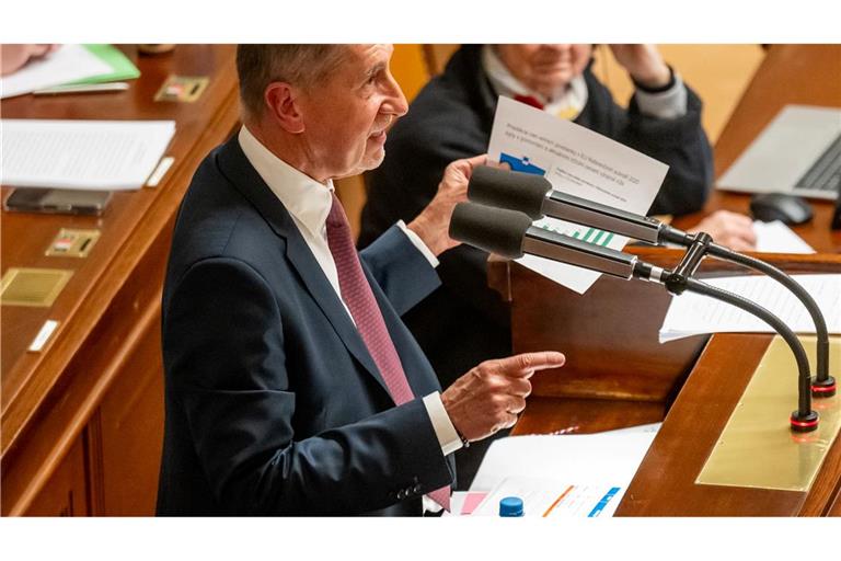 Tschechiens Ministerpräsident Andrej Babis kann nach einer gewonnenen Vertrauensabstimmung weiterregieren. (Archivbild)