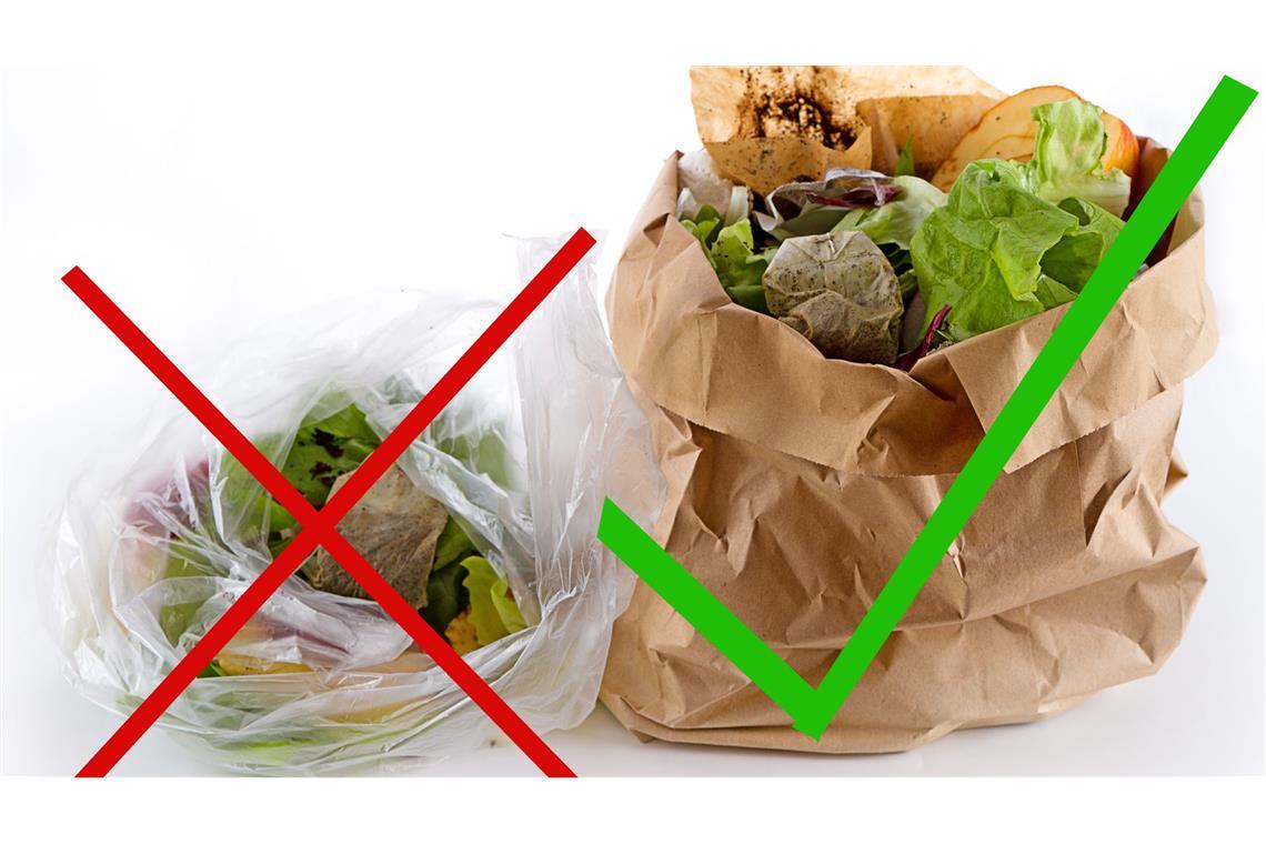 Tüten aus Bioplastik sind in vielen Gemeinden verboten.