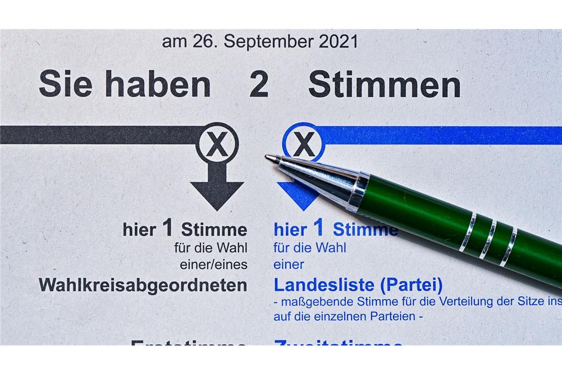 Warum Scholz, Merz & Co. auf vielen Stimmzetteln fehlen Über die Erststimme werden die Direktkandidaten gewählt, über die Zweitstimme die Zusammensetzung des Bundestages. (Archivbild)
