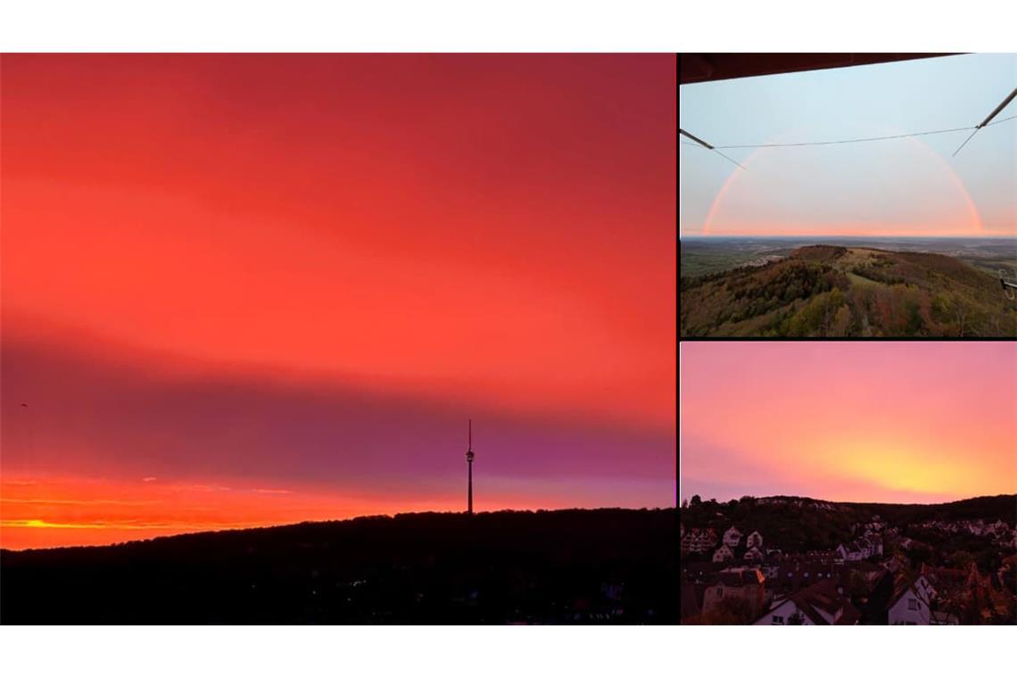 Über Stuttgart war am Freitagmorgen ein besonders schönes Morgenrot zu sehen.