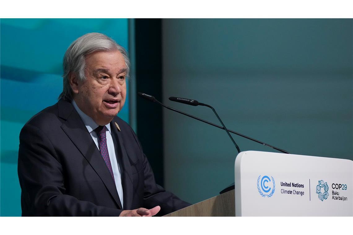 Verrat oder Fortschritt? Klimagipfel endet nach Verlängerung UN-Chef Guterres fand mahnende Worte: "Zusagen müssen schnell zu Bargeld werden."
