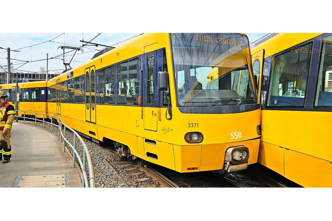 Unfall in Stuttgart: Auf der Strecke der Linie U3 sind am Montag zwei Stadtbahnen zusammengestoßen.