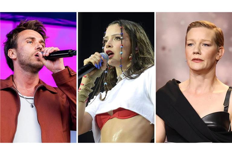 Unter anderem die Musiker Clueso (links) Nina Chuba (Mitte) und Schauspielerin Sandra Hüller unterzeichneten den Brief.