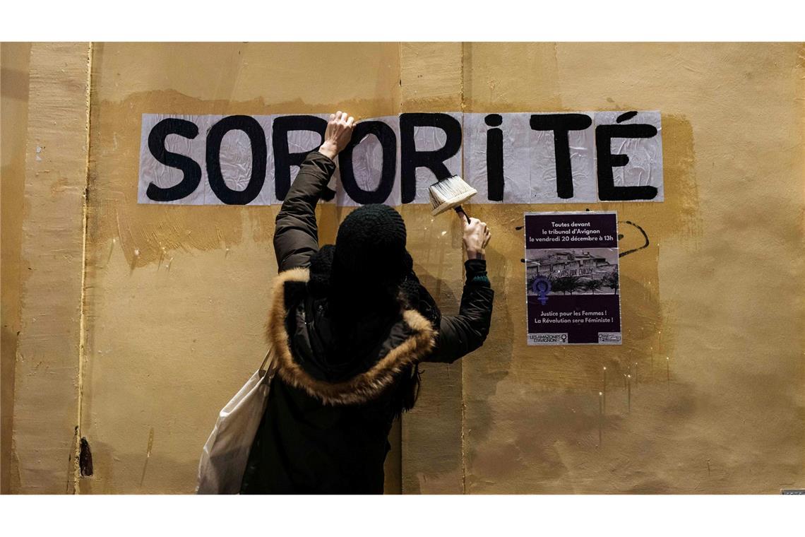 Bilder des Tages Unterstützungsbotschaft für Vergewaltigungsopfer Pelicot in Avignon.