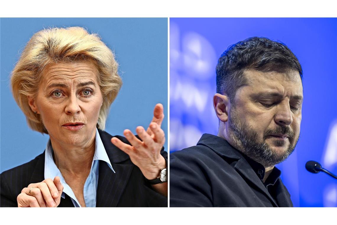 Ursula von der Leyen (Archivbild) und der ukrainische Präsident Wolodymyr Selenskyj.