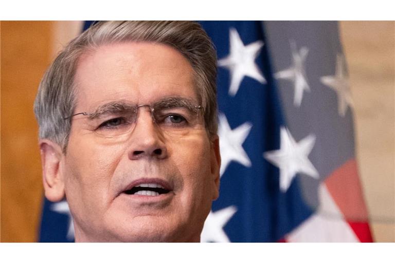 US-Finanzminister Scott Bessent spricht bei einer Veranstaltung im Finanzministerium über „Trump-Konten“ für Kinder in Pflegefamilien.