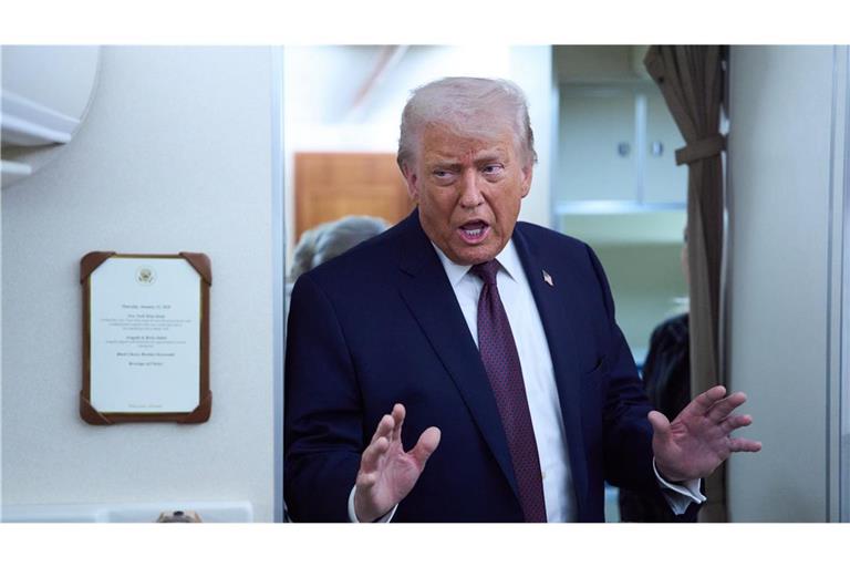 US-Präsident Donald Trump an Bord der Air Force One