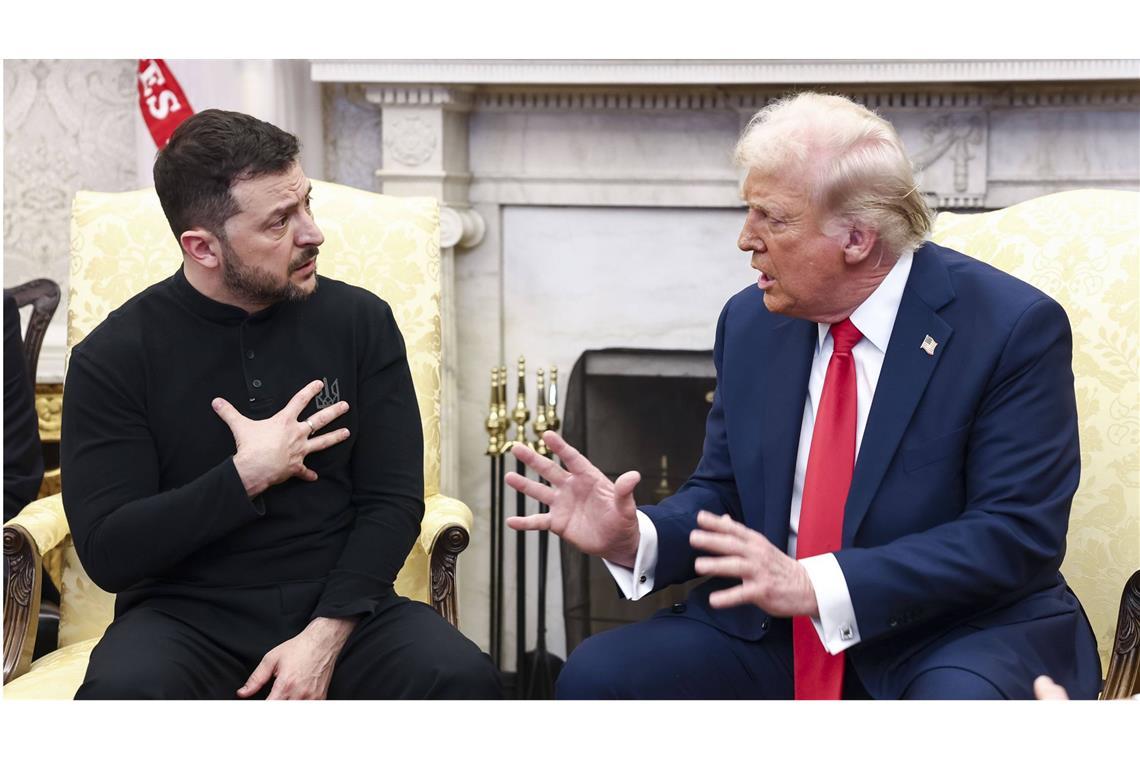 Trump zu Äußerung Selenskyjs: USA verlieren Geduld US-Präsident Donald Trump attackierte Wolodymyr Selenskyj vor laufender Kamera im Weißen Haus mehrfach scharf