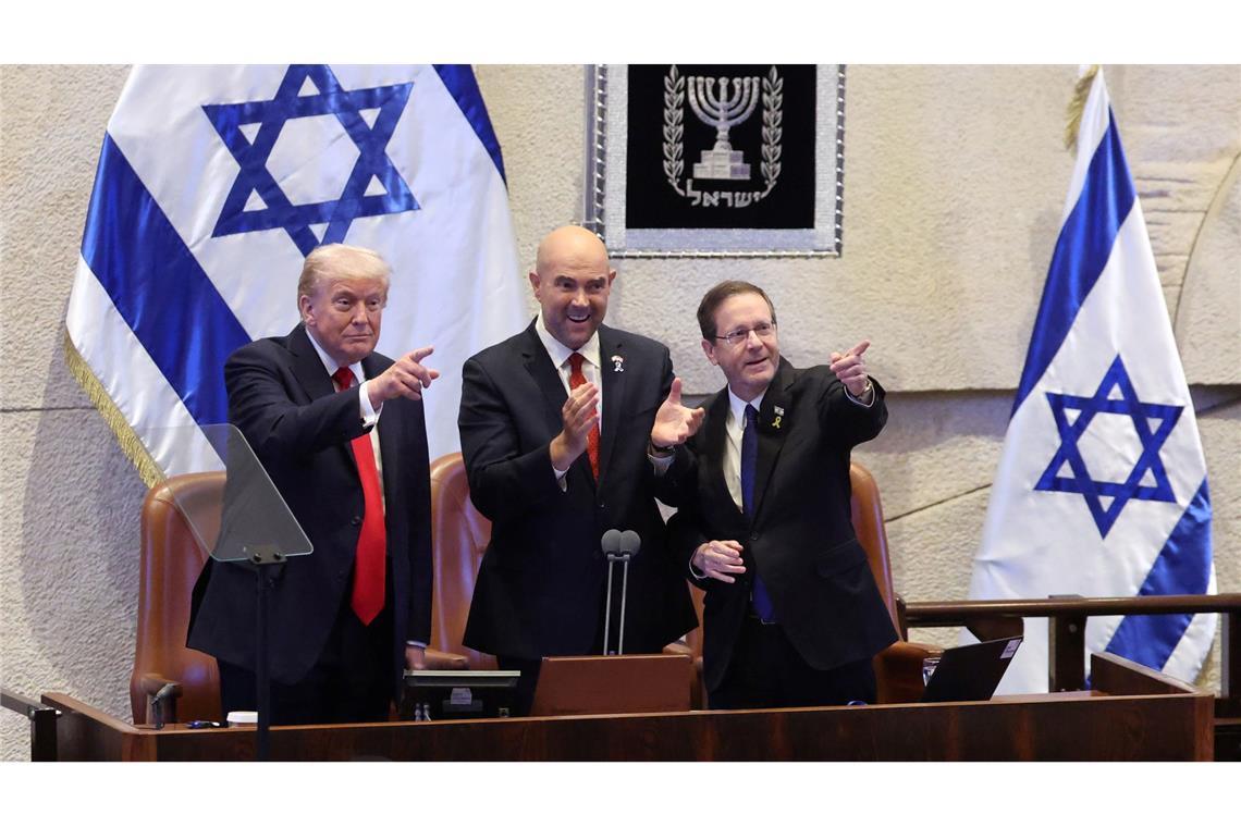 US-Präsident Donald Trump hält vor der Knesset eine Rede.