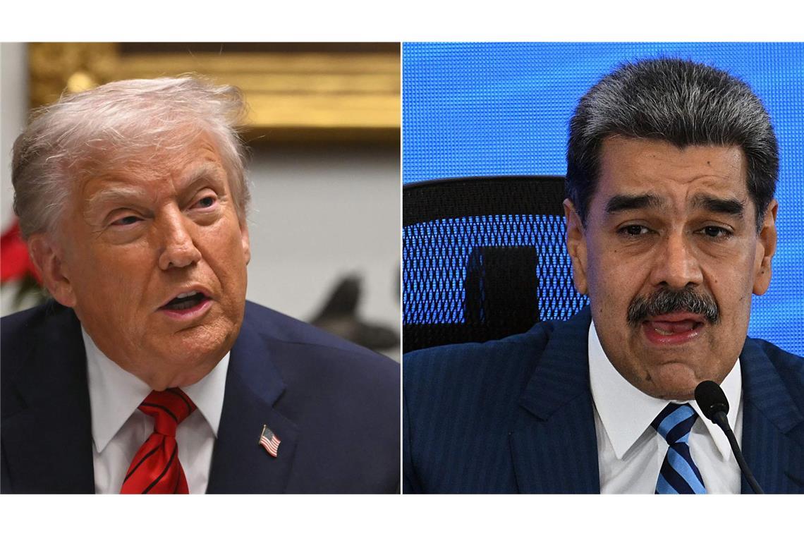 US-Präsident Donald Trump (Links) hält den Druck auf den venezolanischen Präsidenten Nicolás Maduro hoch.