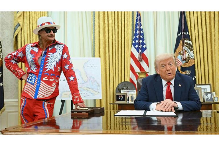 US-Präsident Donald Trump mit dem Musiker Kid Rock.