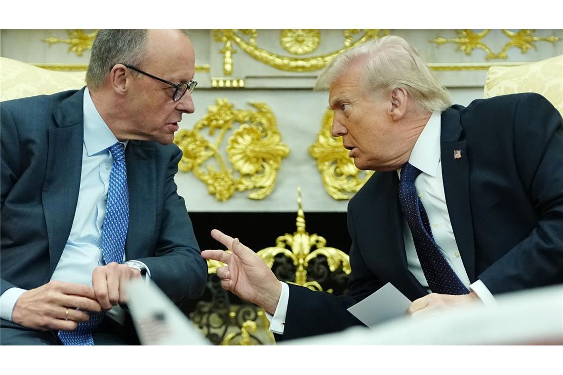 US-Präsident Donald Trump (r) empfängt Bundeskanzler Friedrich Merz (CDU) im Weißen Haus