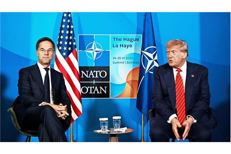 US-Präsident Donald Trump (re.) und Nato-Generalsekretär Mark Rutte war die Hauptdarsteller des Nato-Gipfels in Den Haag.