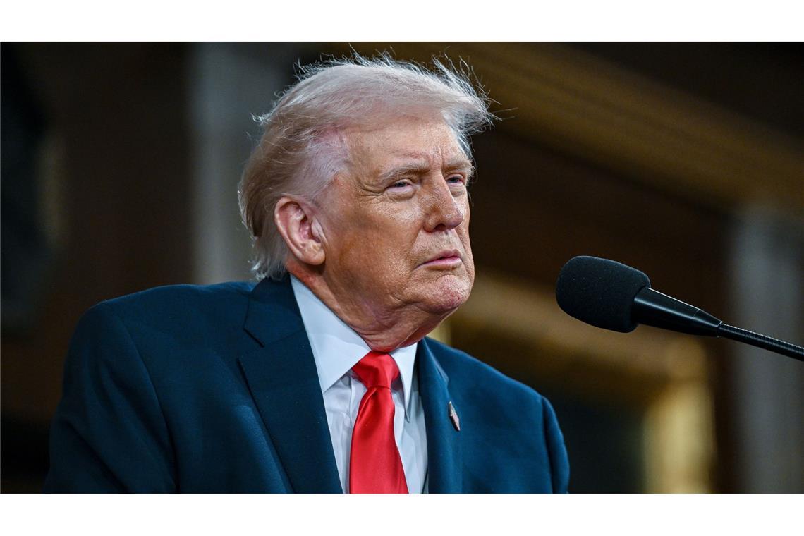 US-Präsident Donald Trump sparte bei seiner Rede nicht mit Eigenlob.