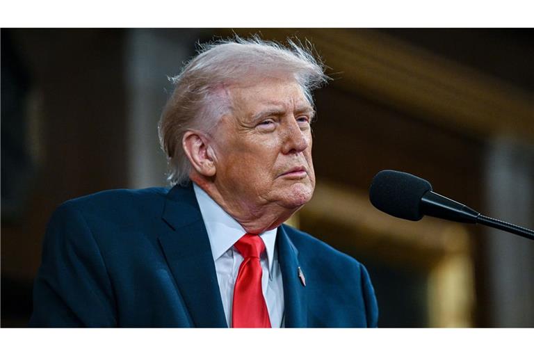 US-Präsident Donald Trump sparte bei seiner Rede nicht mit Eigenlob.