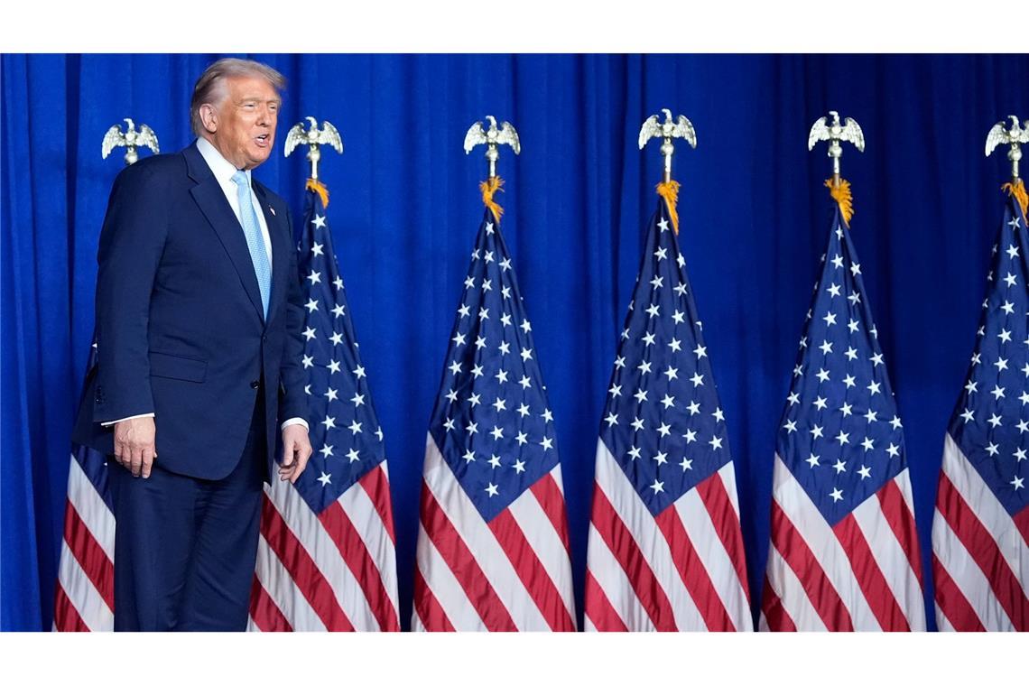 US-Präsident Donald Trump spricht auf einer Veranstaltung.