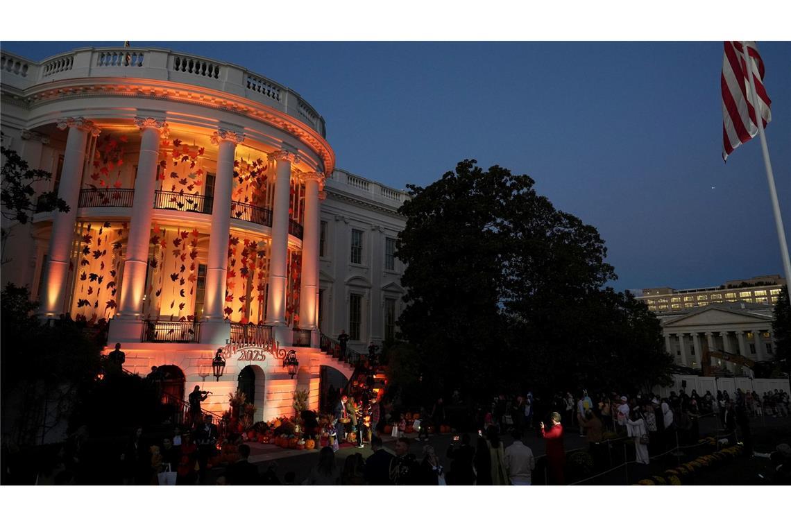 US-Präsident Donald Trump und First Lady Melania Trump feiern Halloween im Weißen Haus.