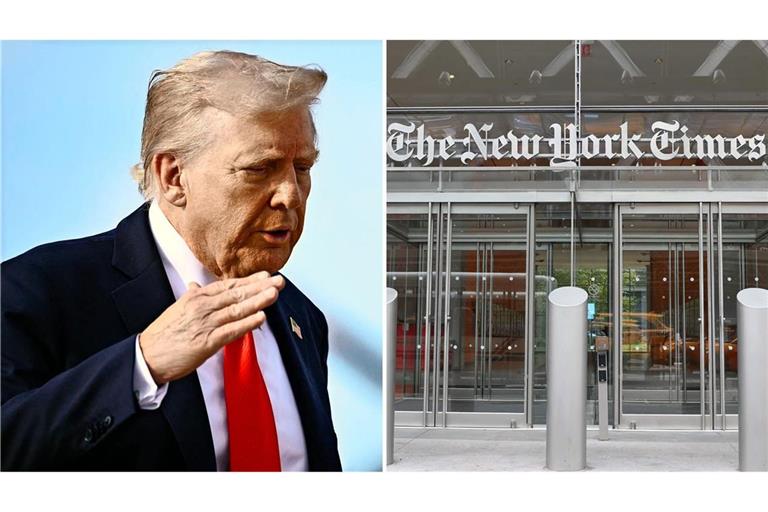 US-Präsident Donald Trump verklagt die angesehene Tageszeitung. (Archivbilder)