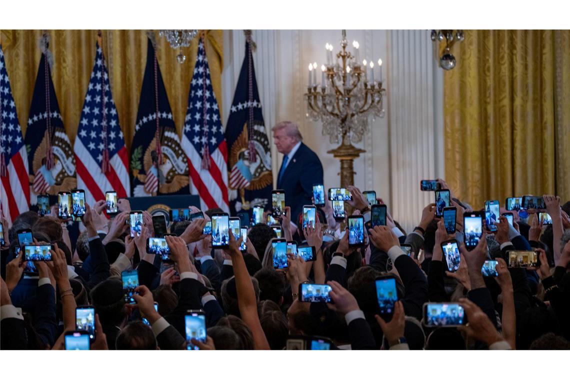 US-Präsident Donald Trump während eines Chanukka-Empfangs.