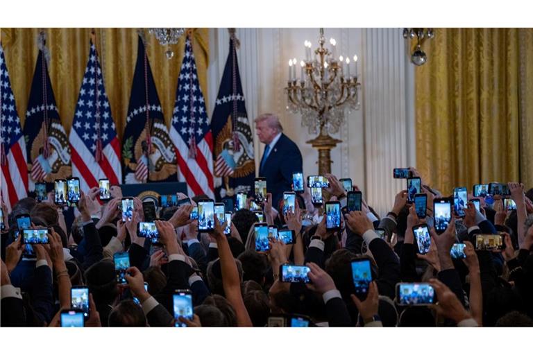 US-Präsident Donald Trump während eines Chanukka-Empfangs.