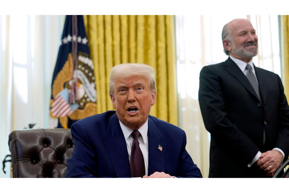 Bundesbank: Trumps Zölle erhebliches Risiko für Deutschland US-Präsident hat eine Reihe von Zöllen auf den Weg gebracht und droht mit neuen Schritten (Archivbild).