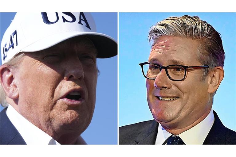 US-Präsident Trump wird in Schottland Großbritanniens Premier Starmer treffen. (Archivbilder)