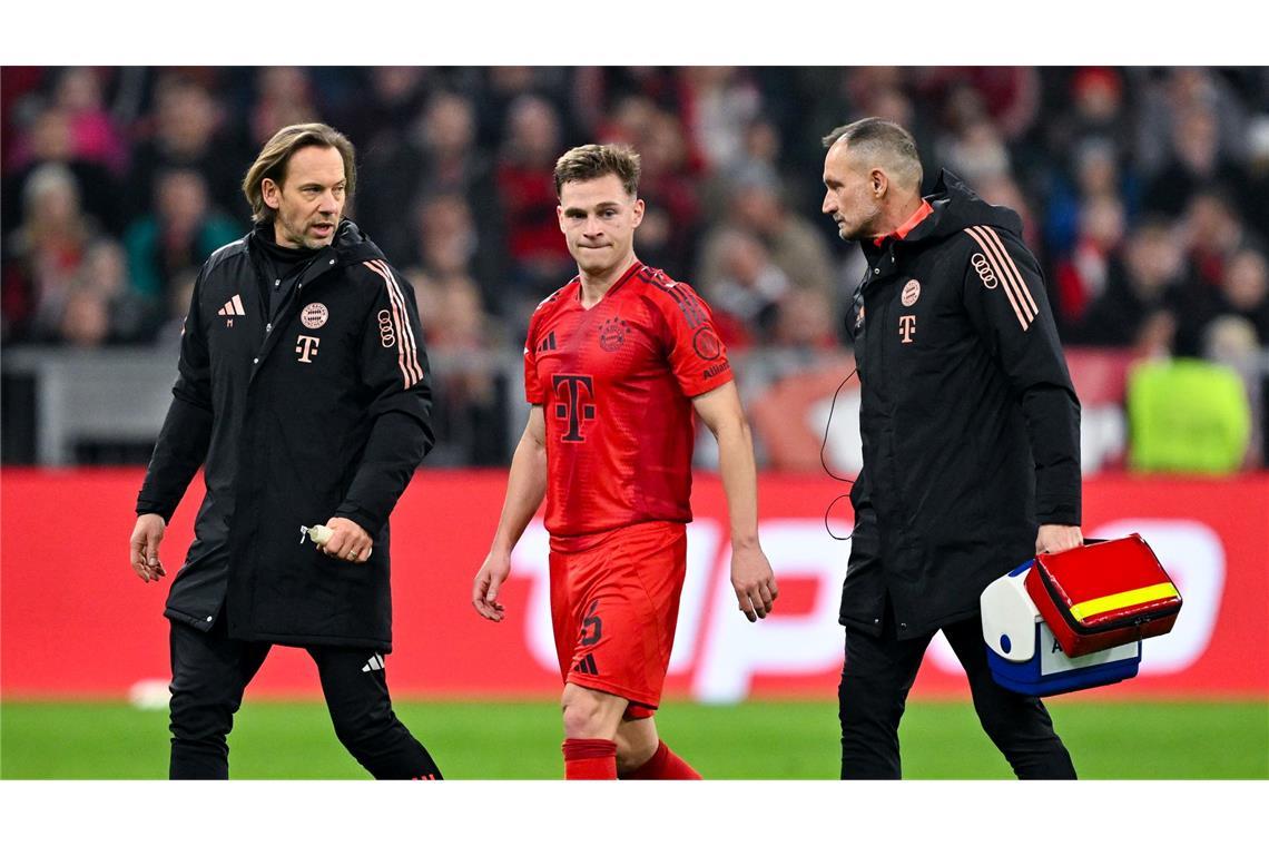 FC Bayern gibt Diagnose bekannt Verletzt raus: DFB-Kapitän Joshua Kimmich verletzt sich beim Bayern-Sieg.