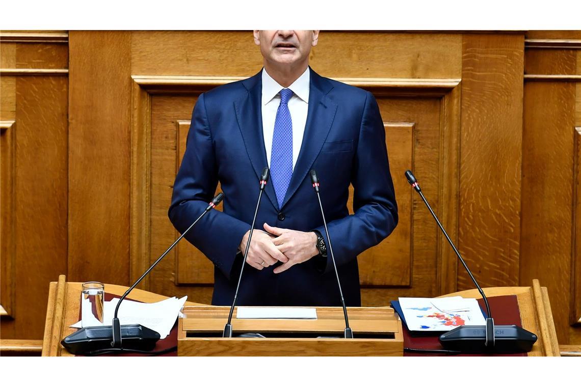 Griechische Regierung übersteht Misstrauensvotum Verspricht, die Bahn auf Vordermann zu bringen: Kyriakos Mitsotakis