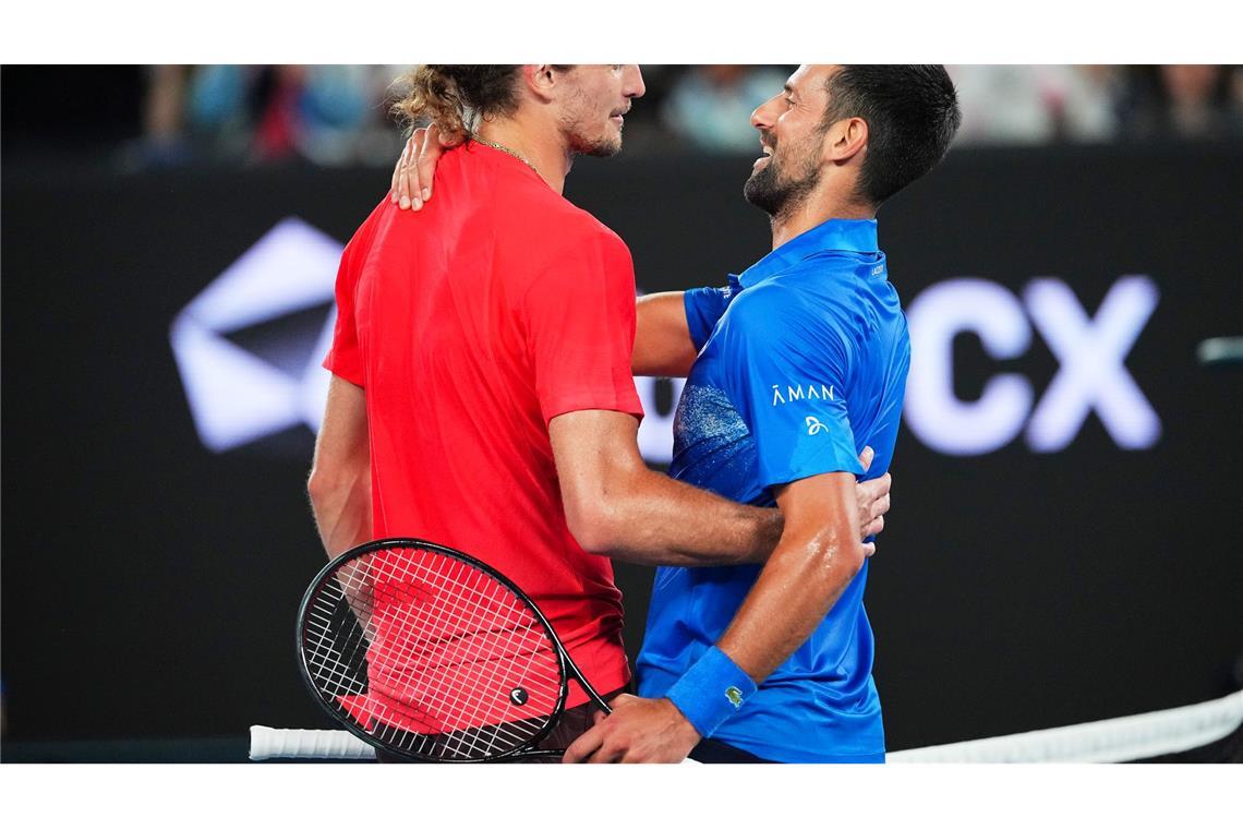Zverev gegen Djokovic: Freunde, Rivalen, Weltraum-Fans Verstehen sich gut: Die Tennisstars Alexander Zverev (l) und Novak Djokovic