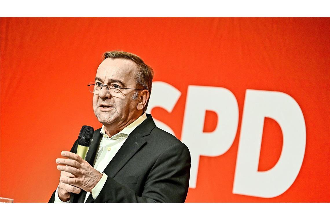 Verteidigungsminister Boris Pistorius bei einer Wahlkampfveranstaltung.