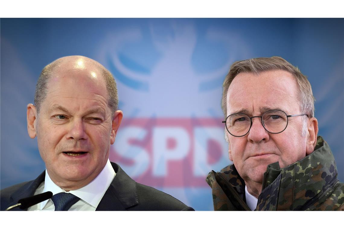 Scholz muss sich jetzt dringend etwas einfallen lassen Verteidigungsminister Boris Pistorius (rechts) will Olaf Scholz nicht als Bundeskanzler beerben.