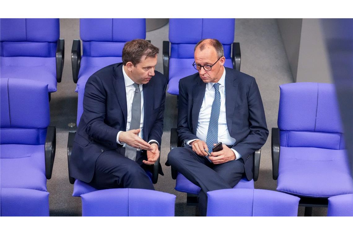 Die Duz-Partner – Merz und Klingbeil zum Gelingen "verdammt" Vielleicht bald Vize und Kanzler?: Die Vorsitzenden von SPD und CDU, Lars Klingbeil und Friedrich Merz. (Archivbild)