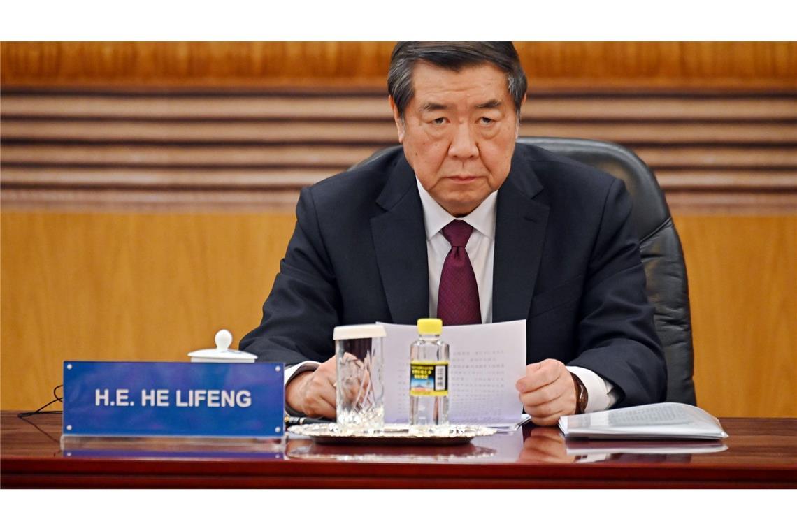 USA und China planen erste Gespräche zu Zöllen in Genf Vize-Ministerpräsident He Lifeng ist in China für Wirtschaft und Handel verantwortlich. (Archivbilid)