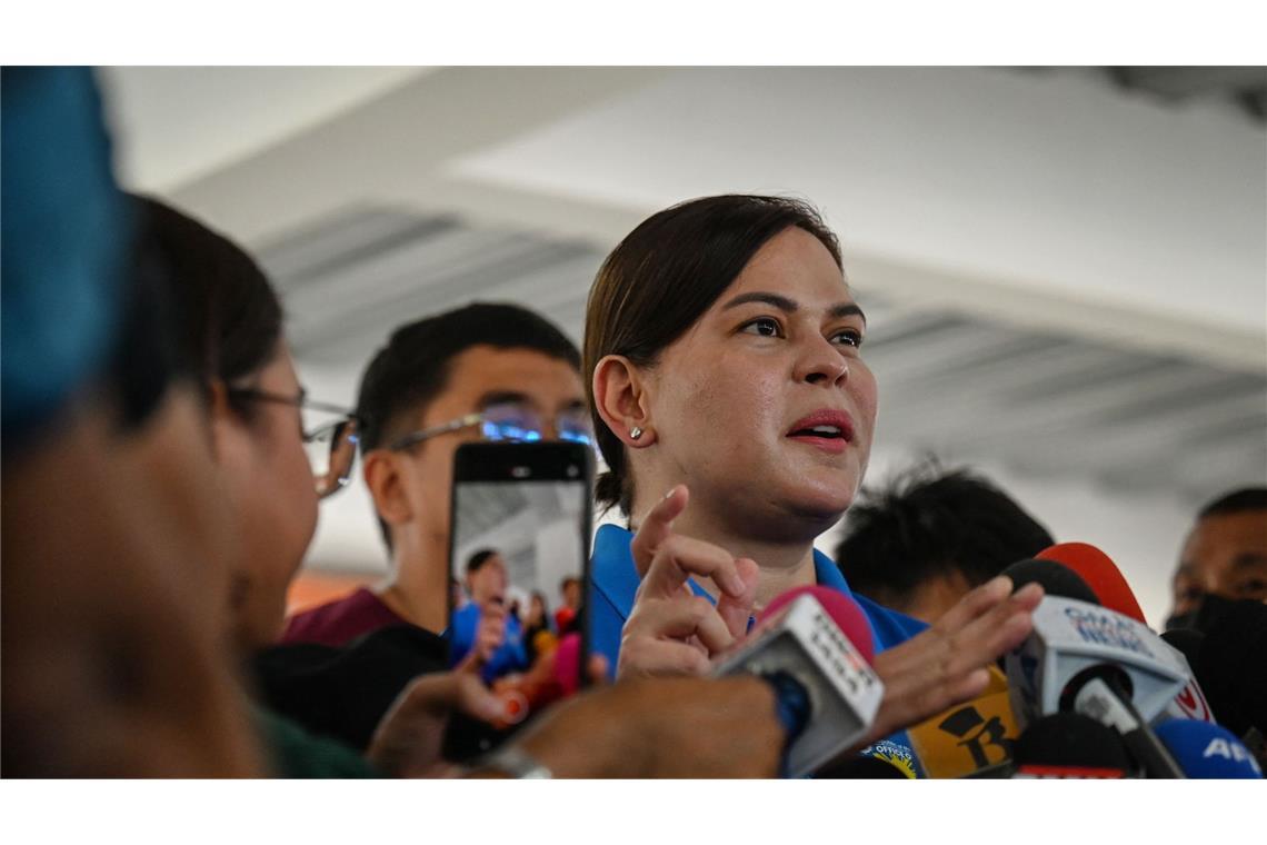 Vizepräsidentin Duterte droht nach Morddrohung Amtsenthebung Vizepräsidentin Sara Duterte droht ein Amtsenthebungsverfahren. (Archivbild)