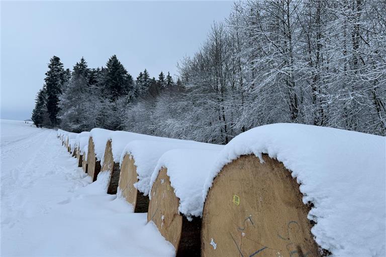 Vor allem in den höheren Lagen, wie in Kaisersbach-Gebenweiler, zieht sich eine Schneedecke über die Felder. Foto: privat