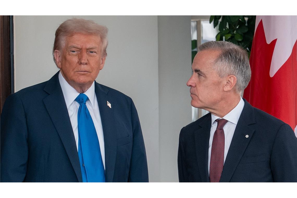Vor wenigen Wochen empfing US-Präsident Donald Trump (l) den kanadischen Premierminister Mark Carney im Weißen Haus.