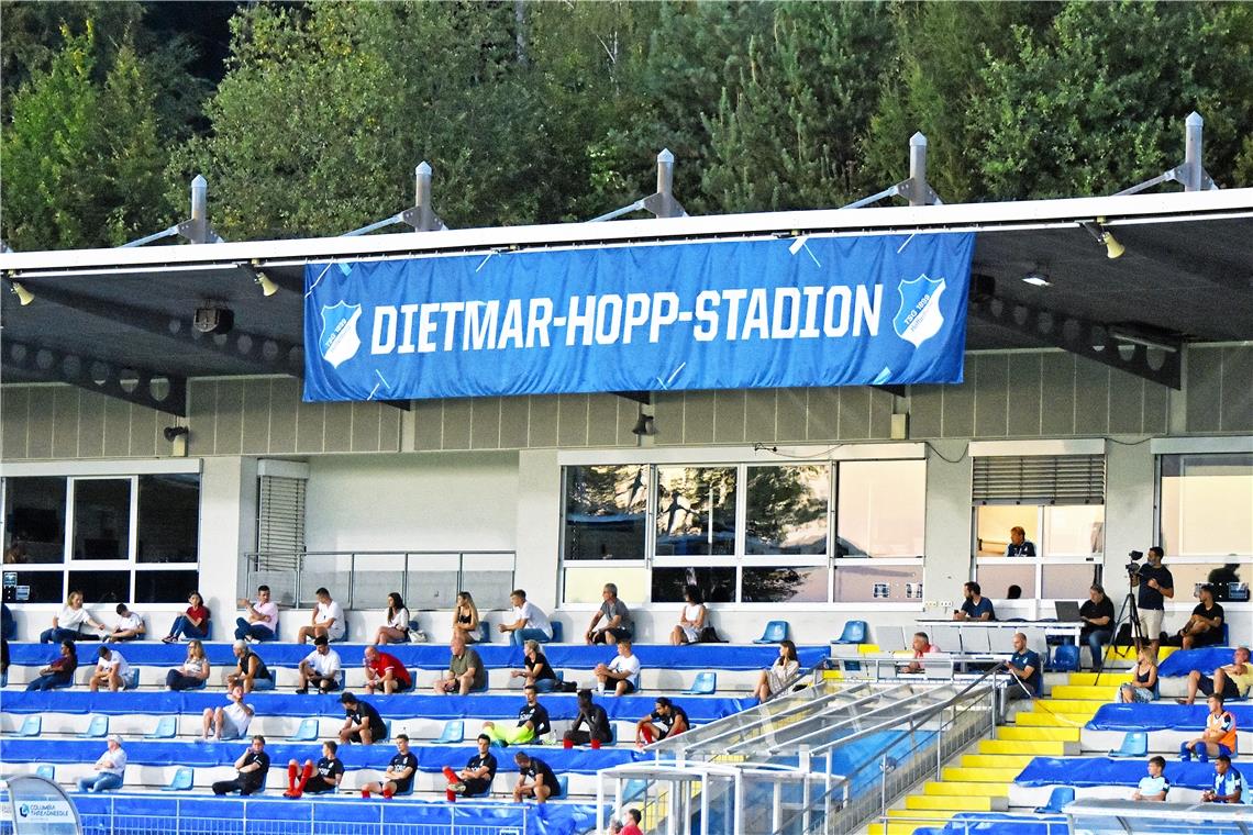 Vorbildlich in der Umsetzung: Die TSG Hoffenheim. Spielern und Fans war dank guter Vorarbeit der korrekte Abstand vorgegeben. Foto: T. Sellmaier