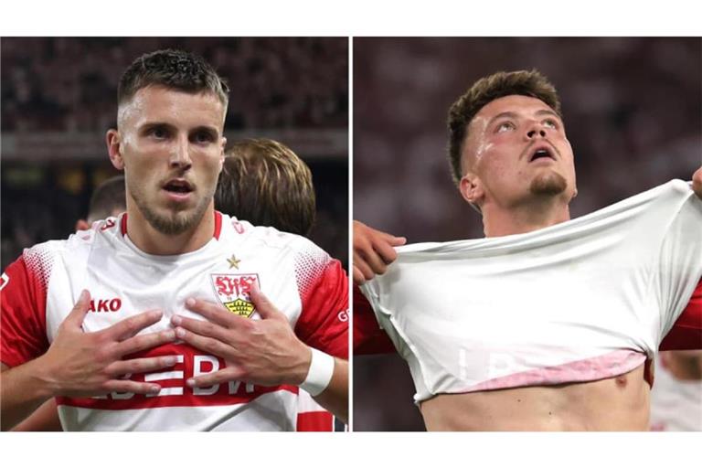 Während Ermedin Demirovic (li.) gegen Köln gleich ein Treffer gelingt, läuft es für Dzenan Pejcinovic gegen die Geißböcke unglücklich.