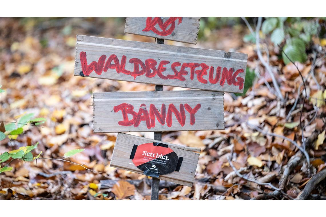 Bilder des Tages Waldbesetzung gegen Kiesabbau