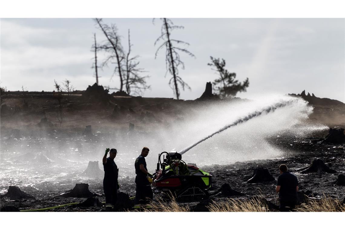 Bilder des Tages Waldbrand bei Saalfeld: Feuerwehr kämpft gegen Glutnester