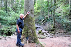 Walter Hieber schaut, wo noch Hinweisschilder an den Wegstrecken angebracht werden sollten. Die Teilnehmer sollen entspannt los- und weiterwandern können. Foto: Christine Schick
