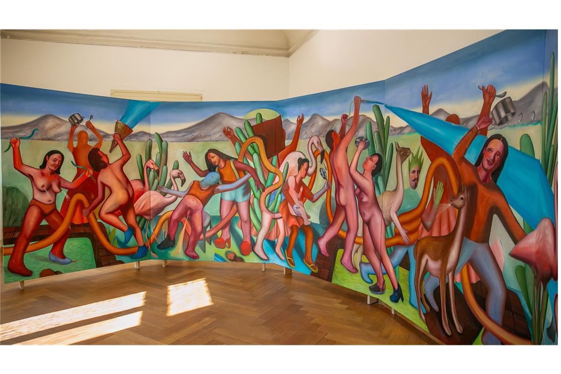 Wandbild der Künstlerin.