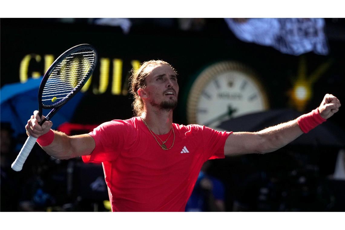 Zverev erreicht Halbfinal-Showdown gegen Djokovic War nach dem Viertelfinalsieg bei den Australian Open erleichtert: Alexander Zverev