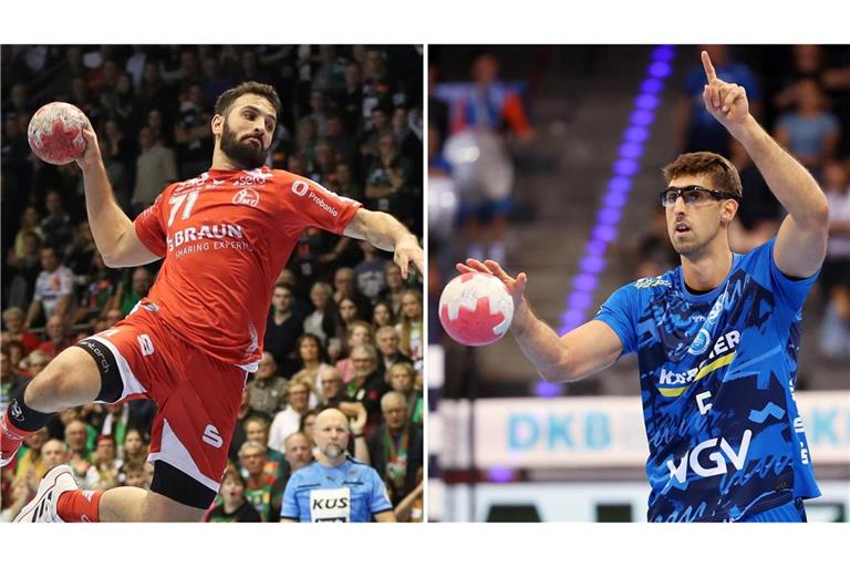 Wechselspiel im Rückraum: Darmoul (li.) kommt, Serradilla geht.